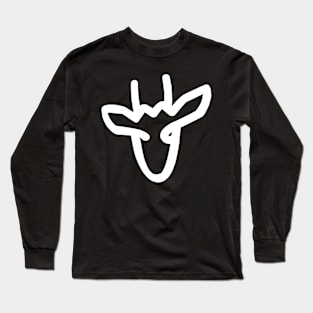 Deer Silhouette in Black and White Long Sleeve T-Shirt